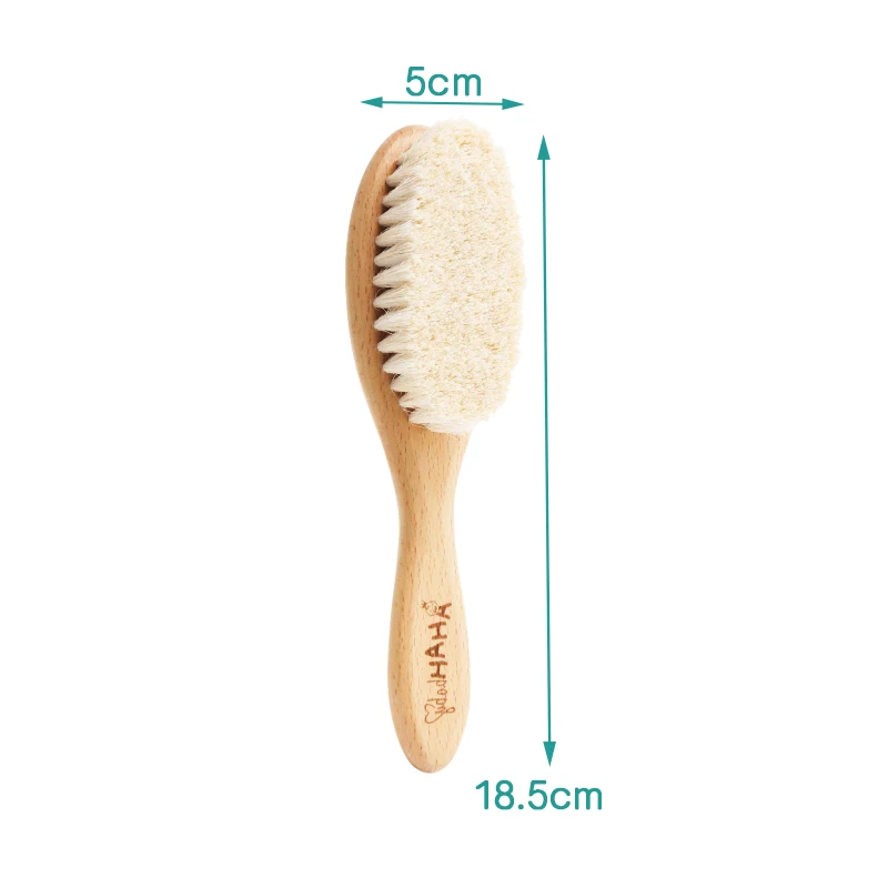 Brosse à Cheveux Bébé en Bois et Poils de Nylon Doux Écologique Personnalisable Conçue pour les Enfants de 0 à
