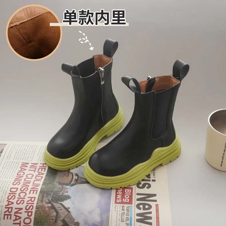 Bottes hautes imperméables pour filles style décontracté semelle verte automne/hiver 2022