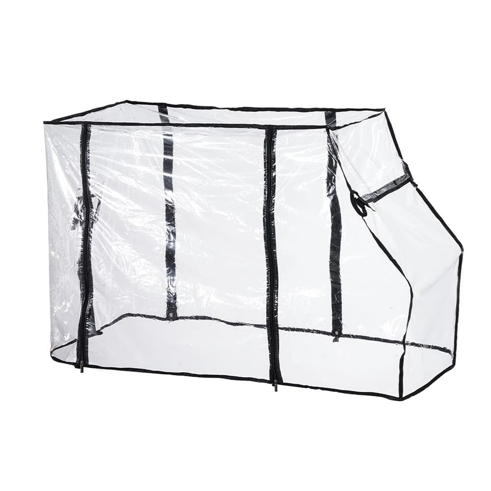 Housse de pluie transparente pour wagon bébé imperméable 抗风 fermeture éclair cadre métal noir protection extér