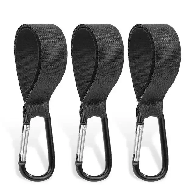 Accessoires poussette universels crochets en nylon mousquetons chariot landau sac à couches 3 pièces