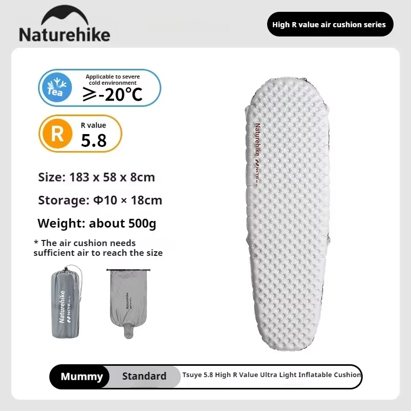 Matelas gonflable camping Naturehike R5.8 isolation thermique ultraléger confort randonnée extérieur design mo