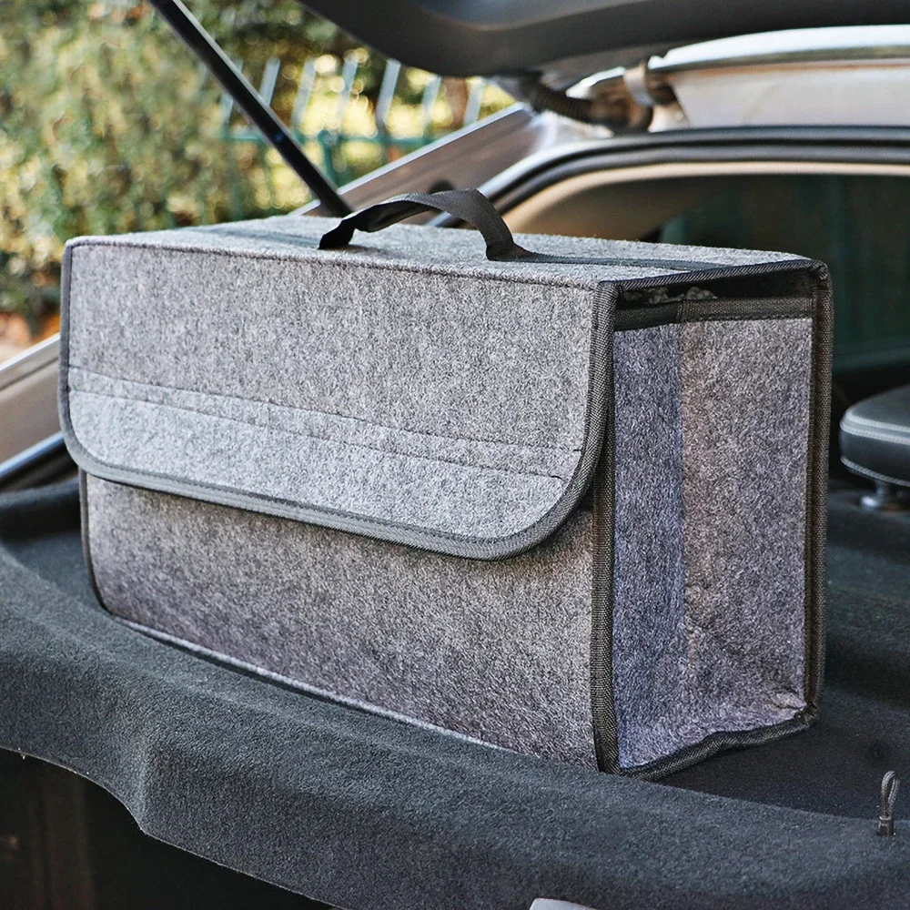Organisateur coffre voiture en feutre souple grande capacité antidérapant design moderne rangement facile comp