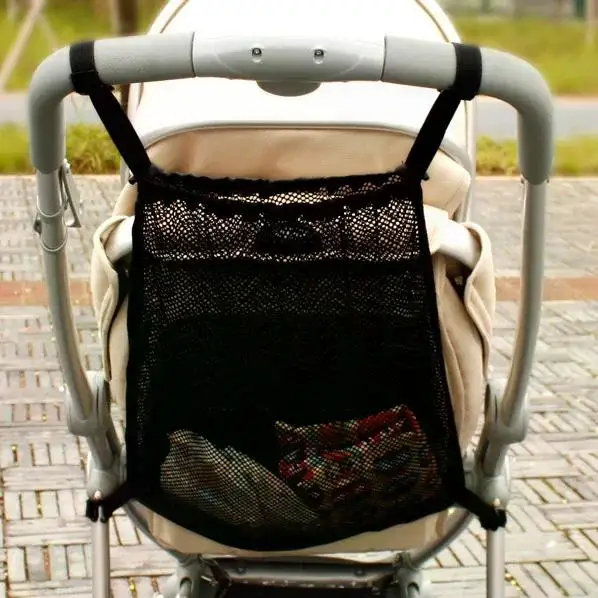 Sac de poussette en filet suspendu respirant grande capacité portable et sécuritaire pour bébé
