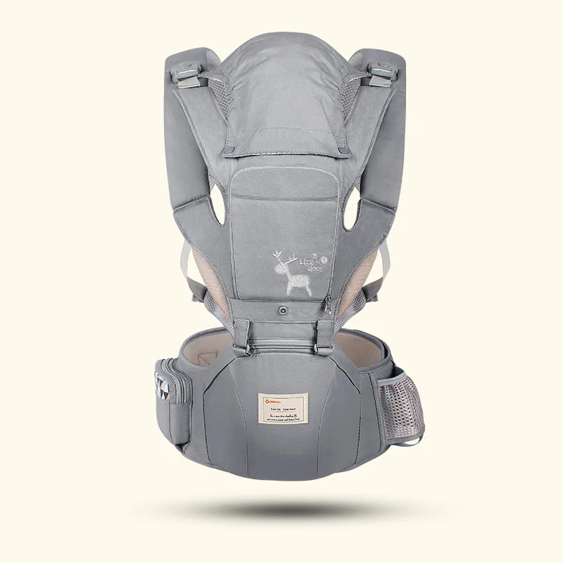 Portebébé ergonomique Little Deer 036M灰 Gris Confortable et Pratique pour le Portage bébé