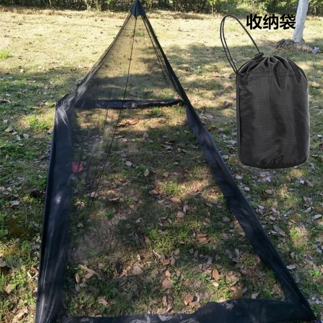 Moustiquaire triangulaire camping portable antimoustiques noir adaptée voyages loisirs