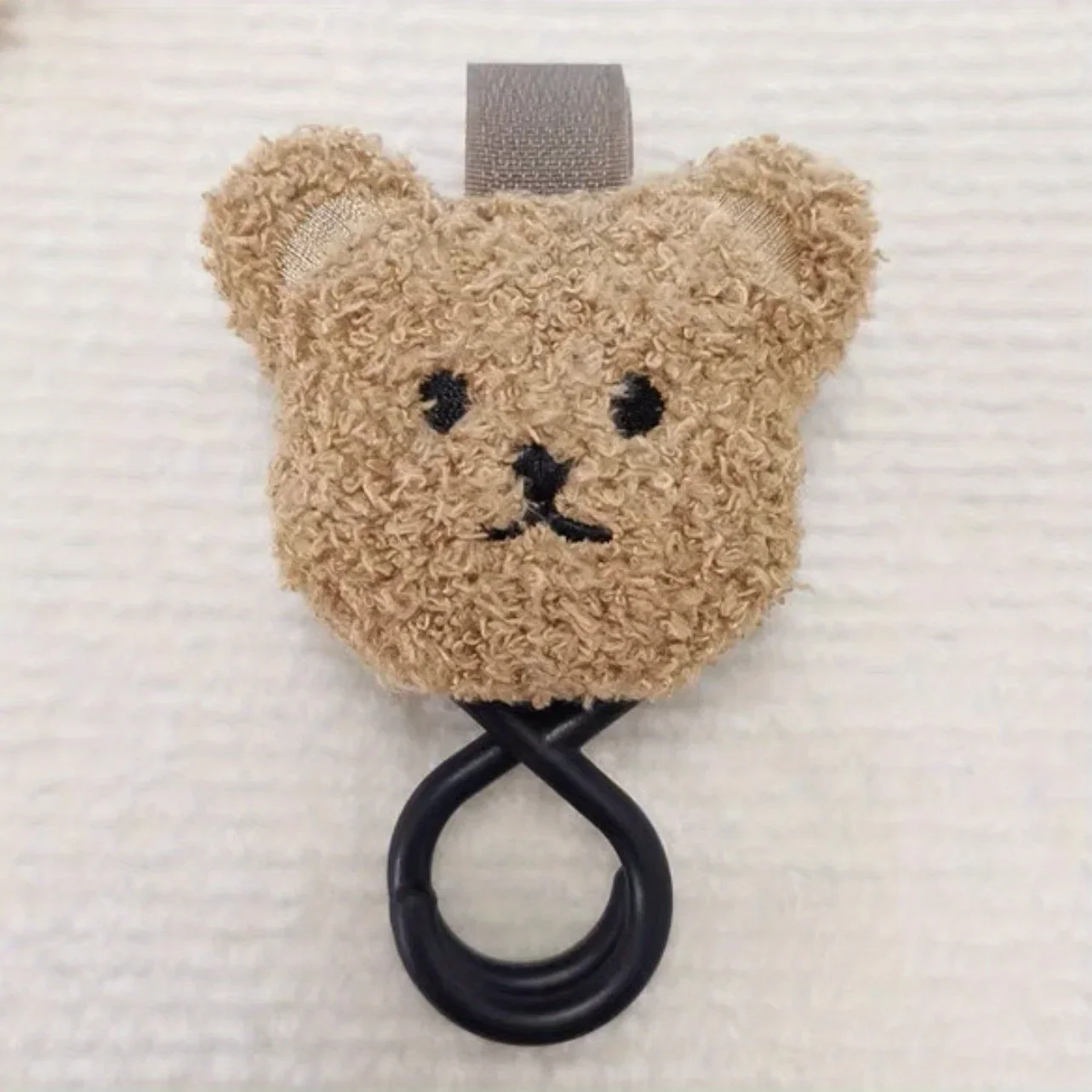 Crochet poussette ours peluche mignon accessoire bébé maman clip universel robuste