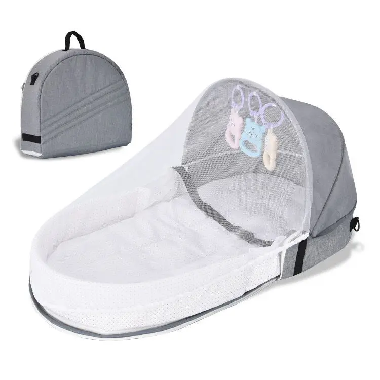 Lit de bébé portable pliable Voyage moustiquaire intégrée nid de lit bébé multifonction berceau pour nouveauné