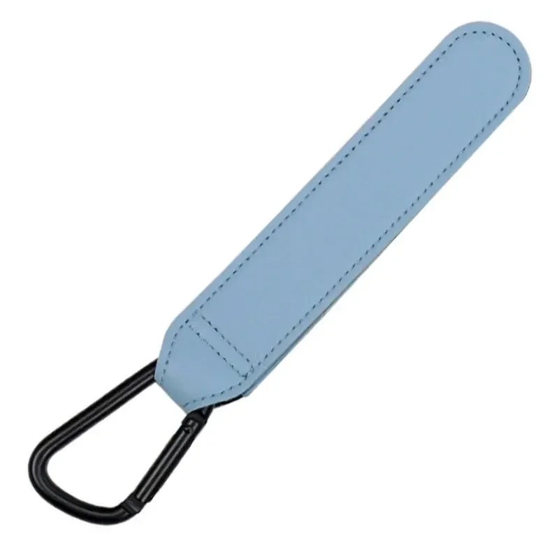 Crochet de poussette en cuir PU organizateur multifonction clip métallique solide bleu pastel accessoire bébé安