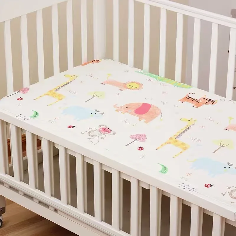 Ensemble Literie Coton Bebe CouvreMatelas 160x80cm Motifs Animaux Doux Confortable Nourrisson Enfant