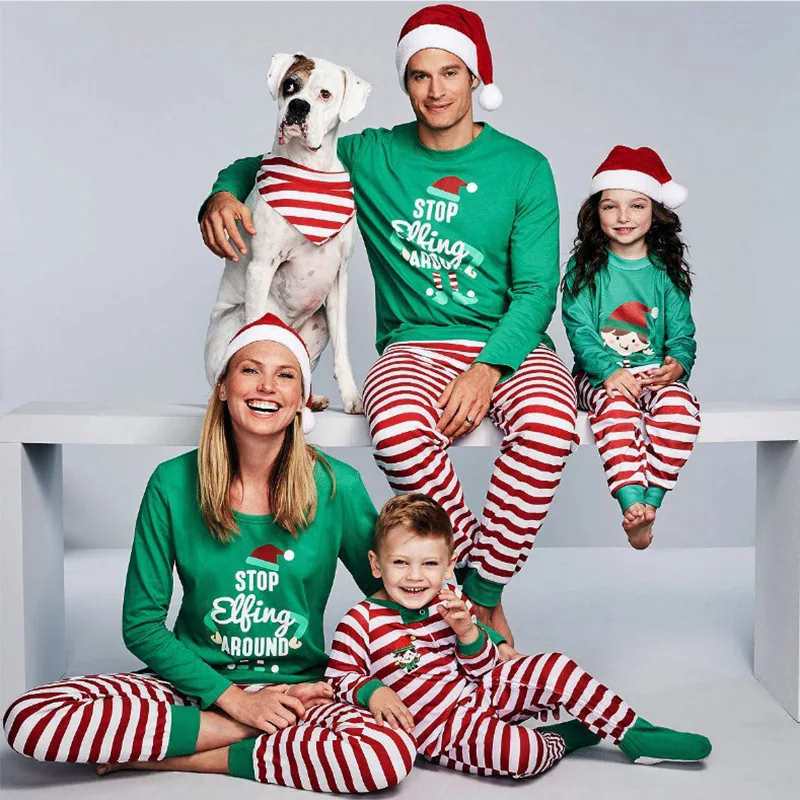 Ensemble Pyjamas Noel Famille Adulte Enfant Doux Confort Fete Feste Noel Theme Traditionnel