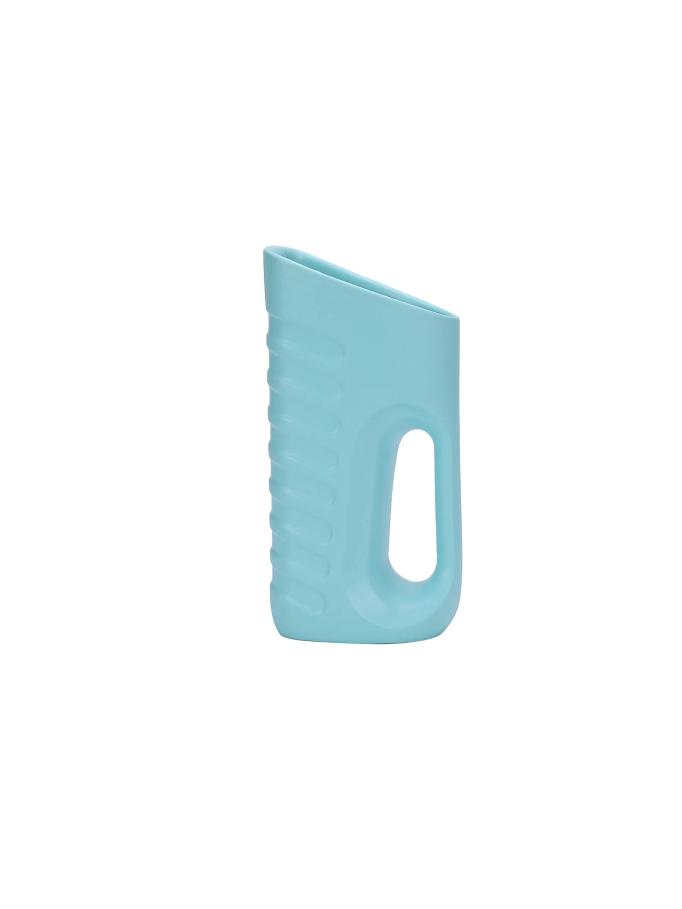 Support incliné pour bouteilles ou gobelets en plastique bleu pastel