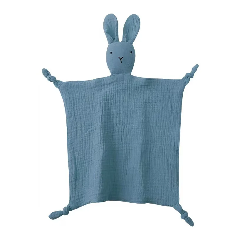 Doudou en peluche lapin à oreilles repliées jouet apaisant pour bébé texture douce design minimaliste four sea