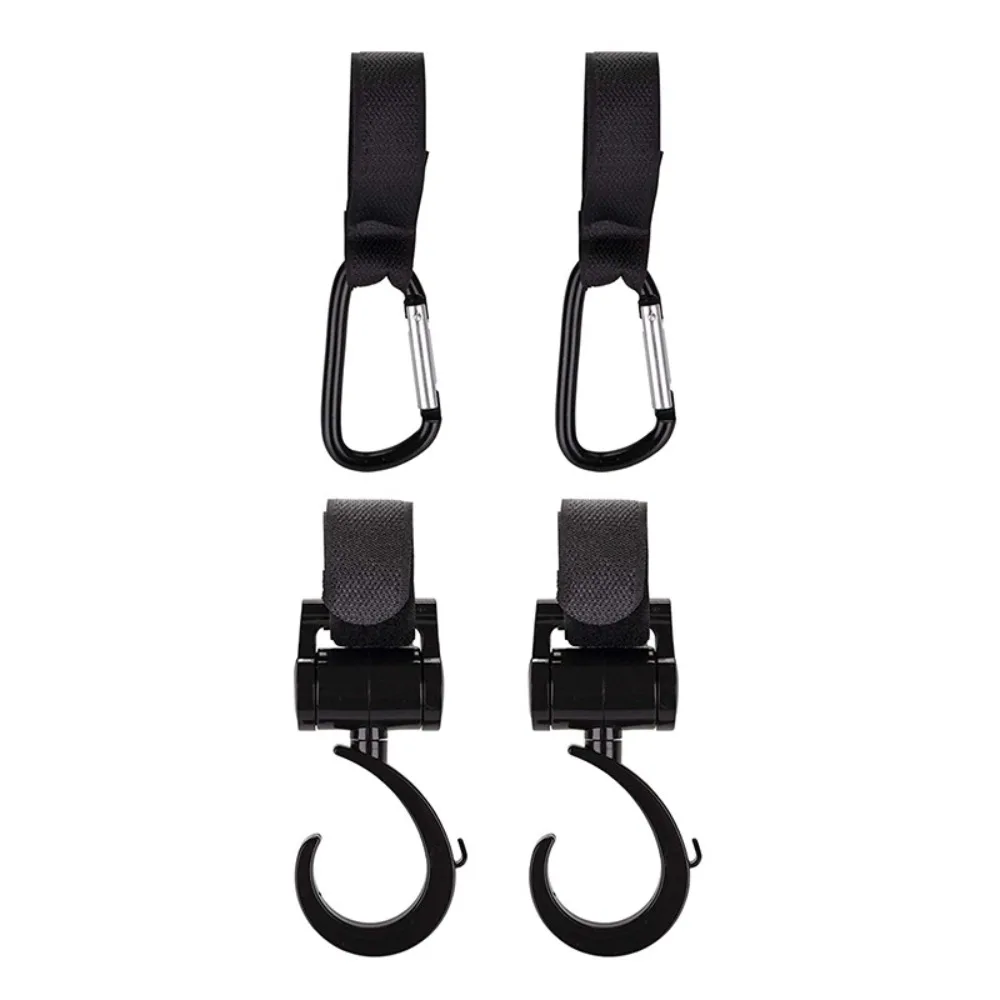 Ensemble de crochets de suspension poussette en plastique et nylon rotatif 360° sécurisé durable multiusages f