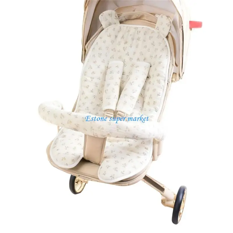 Housse d'insertion doublure siège poussette 090B floral sangle d'épaule main courante accoudoir ensemble doubl