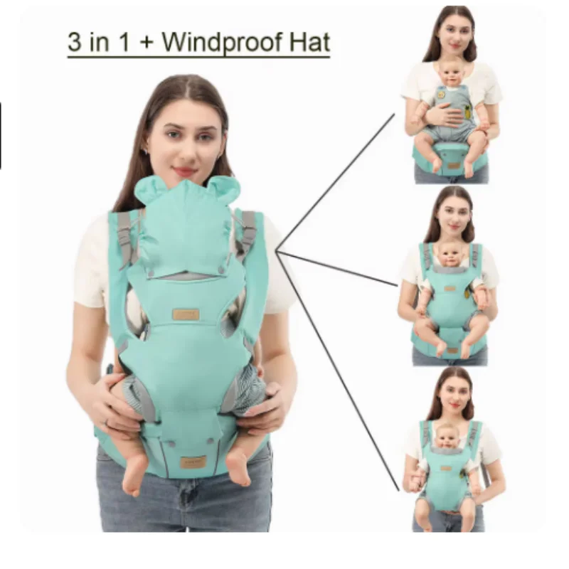 Sangles de sac à dos Anca 3 en 1 pour bébé 03 ans ergonomiques multiusages avec capuchon protecteur design mod