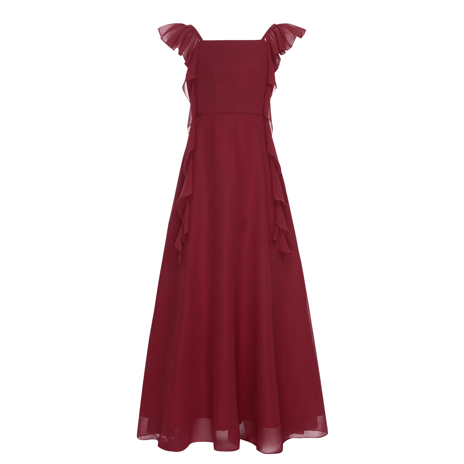 Robe de soirée formelle pour fille robe longue en mousseline de soie