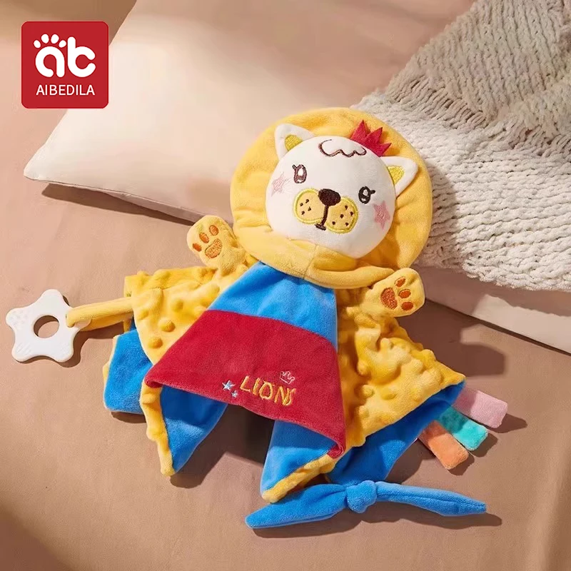 Couverture de couette bébé en peluche animaux douce sécurisante serviette apaisante pour nouveauné peluche mig