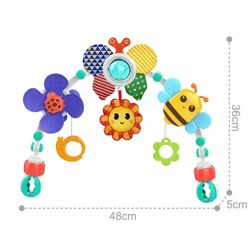 Jouets d'arc de poussette pour bébé développement sensoriel motricité fine sécurité usage multiple jouet éduca