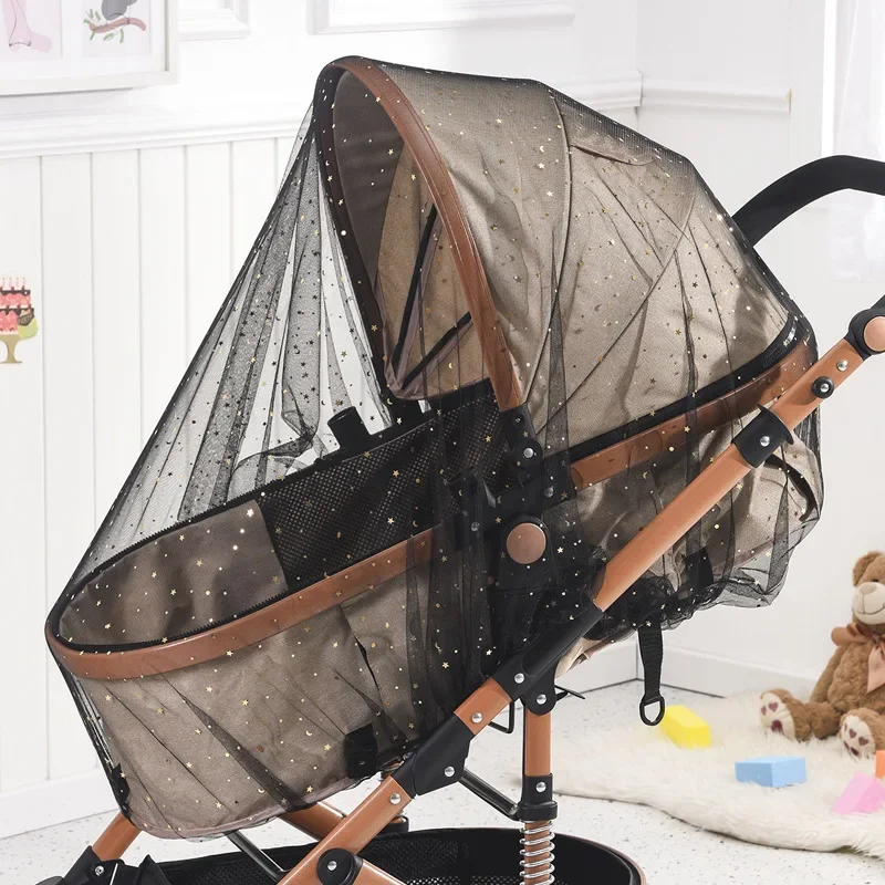 Moustiquaire poussette bébé filet protection insectes accessoire poussette maille sûre nourrissons Black Star