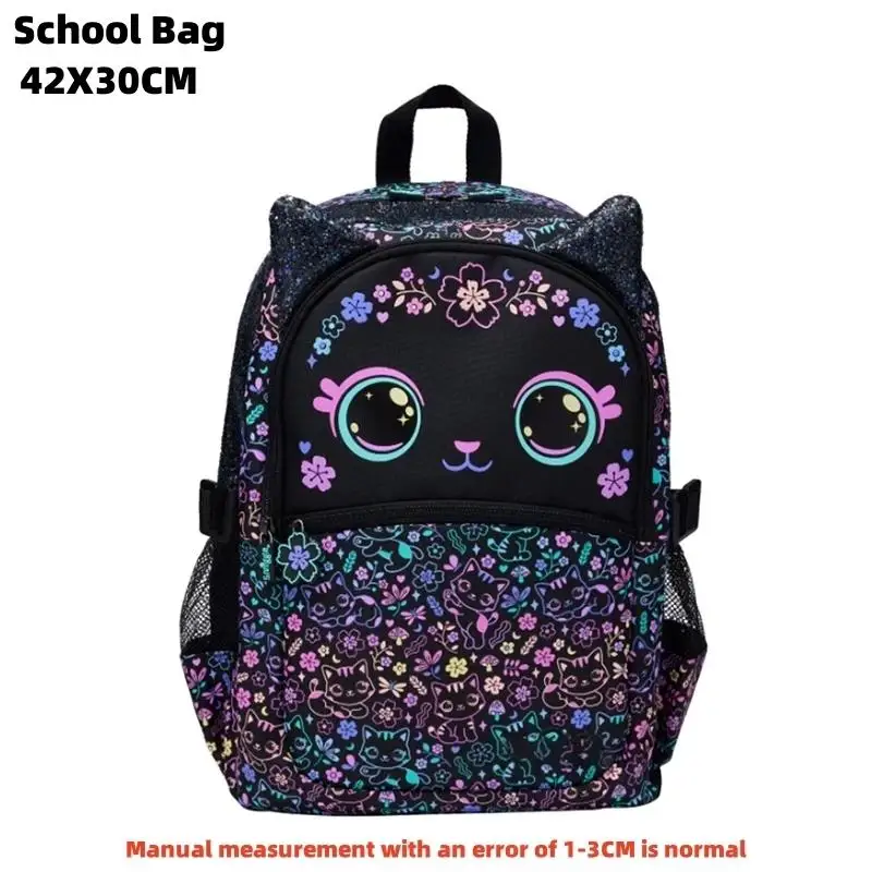 Sac à dos animé pour enfants et adolescents design kawaii motifs de chat polyester poches multiples école et s
