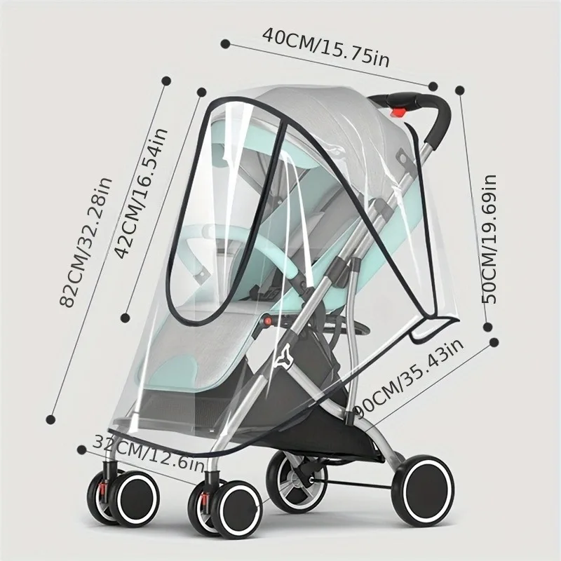 Housse de pluie universelle pour poussette voiture bébé parevent paresoleil transparent respirant parapluie ac