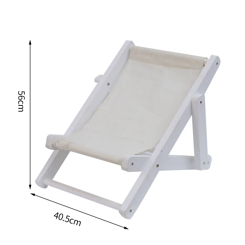 Chaise pliante extérieure bois tissu beige compacte portable assemblage