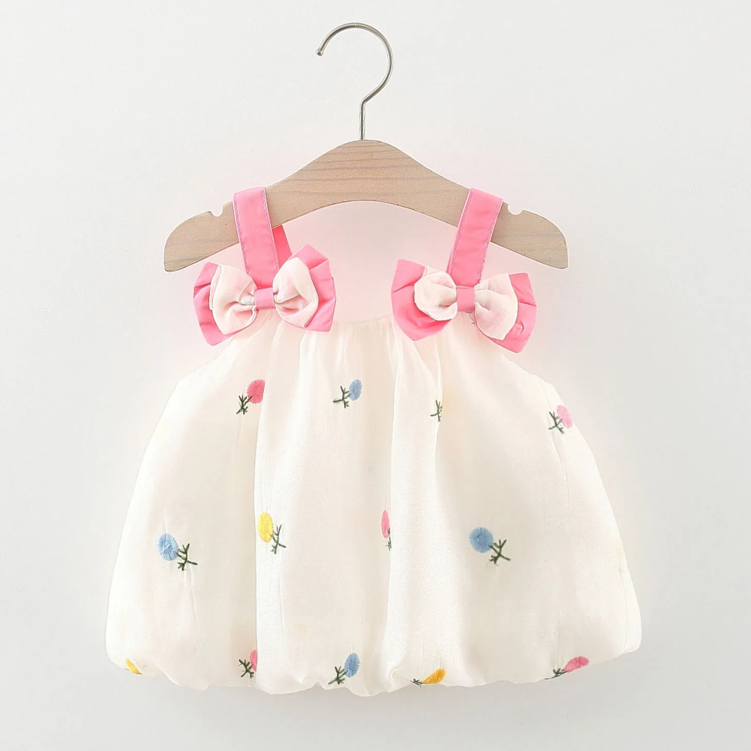 Robe princesse sans manches à bretelles et nœud papillon pour bébé