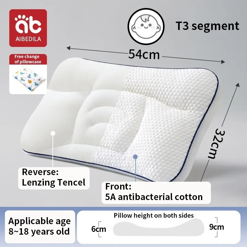 Oreiller de voyage pour bébé AIBEDILA nouveauné coton antibactérien Tencel hypoallergénique rectangulaire 54x3