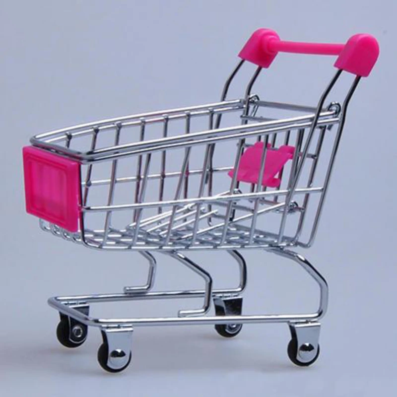 Mini chariot de supermarché en métal rose jouet pour enfants décoration moderne intérieur accessoire design él