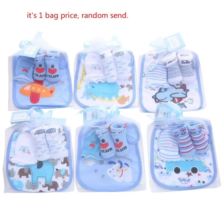 Ensemble Bébé Coton LUTUM Bibs Chaussettes Cartoon Animaux 012 Mois Cadeau Naissance Anniversaire Noël Garçon 