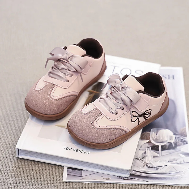 Enfants espadrilles décontractées printemps style coréen doux antidérapant polyvalent chic noeud papillon chau