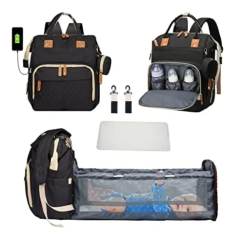 Grand sac à dos de voyage pour filles et garçons, sac à couches avec station proxy, sac à dos pour bébé, couss
