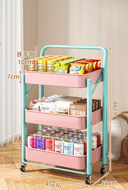 Chariot roulant pliable à plusieurs niveaux, organisateur de cuisine, maison, chambre à coucher, livres, colla