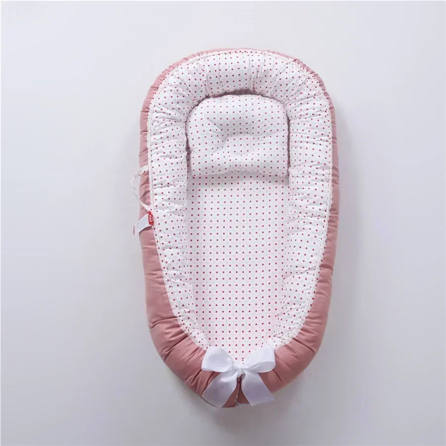 Lit nid portable pour bébé en coton 85x50cm oreiller incl. berceau de voyage doux et sécurisé pour nouveauné s