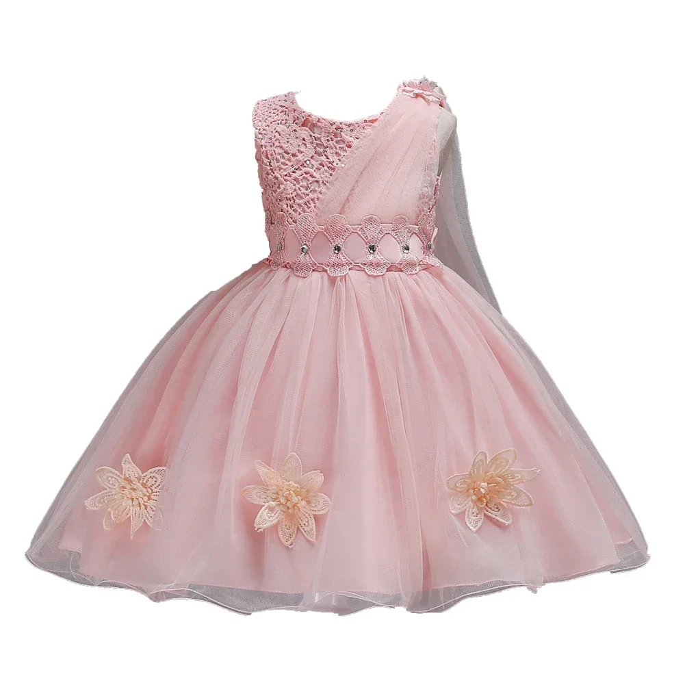 Robe de mariage pour filles en tulle et dentelle style classique princesse longueur genou occasions spéciales 