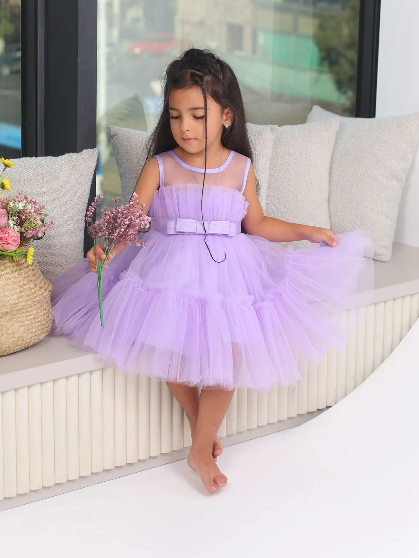 Robe de soirée blanche pour filles demoiselle d'honneur mariage communion robe de bal enfant robe formelle