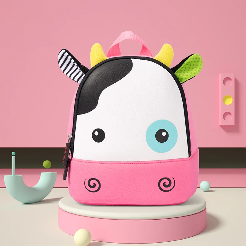 Sac à Dos d'École Biomimétique 3D pour Enfant Garçon et Fille Mini Cartable à la Mode cow