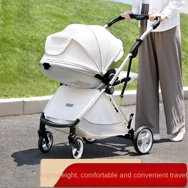 Poussette de luxe pour nouveau-né, chariot bidirectionnel à grande vue, poussette pliable en forme d'œuf pour 