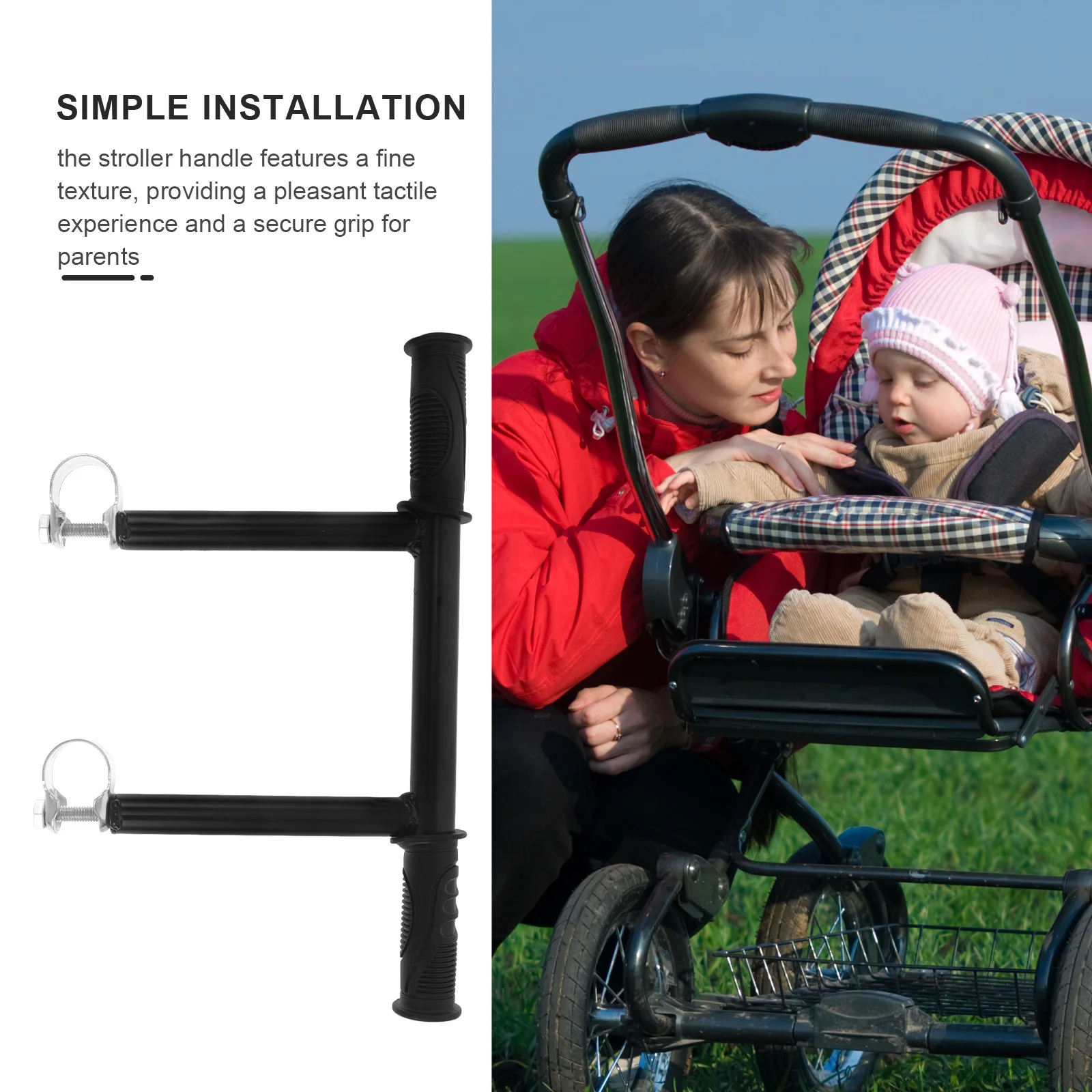 Extension poignée poussette universelle antiglisse ergonomique main courante support accoudoir bébé confortabl