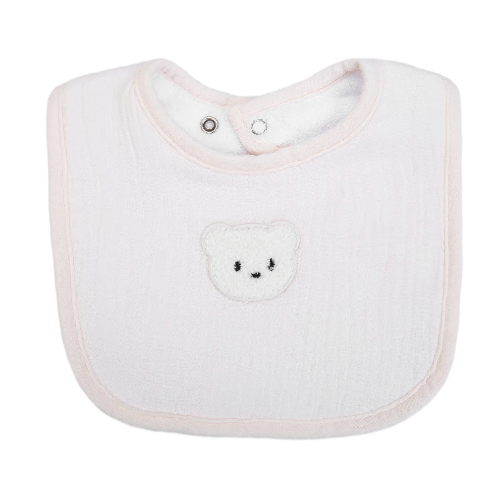 Bavoir en mousseline de coton pour bébé ours mignon absorbant antifuites 100% coton bio doux hypoallergénique