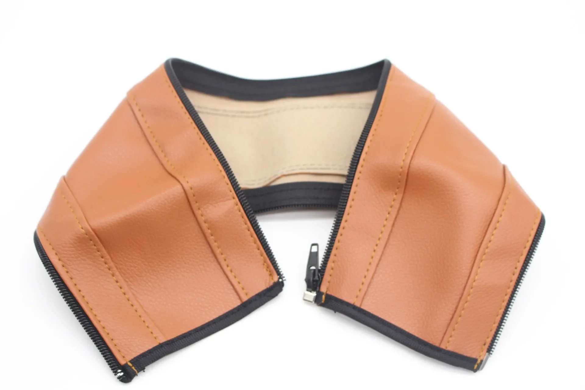 Col en simili cuir moderne zippé accessoire vestimentaire élégant style contemporain qualité supérieure