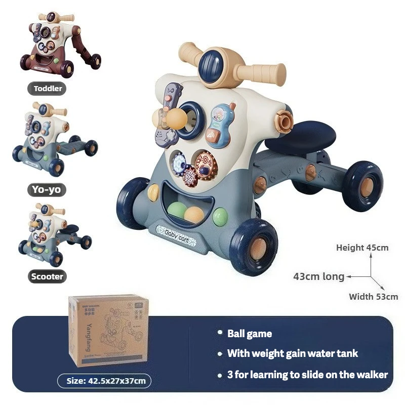 Poussette multifonctionnelle Baby Care jouet apprentissage bébé 36 ans design coloré plastique pliable sécuris