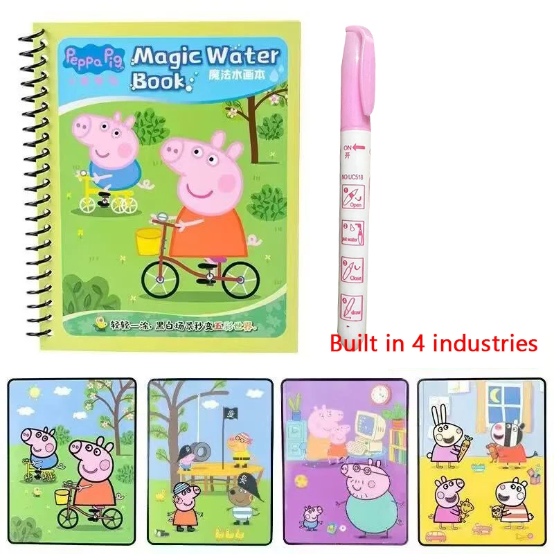 Livre de peinture à l'aquarelle Peppa Pig développement créatif bébé bloc de croquis à l'eau jouet éducatif ca