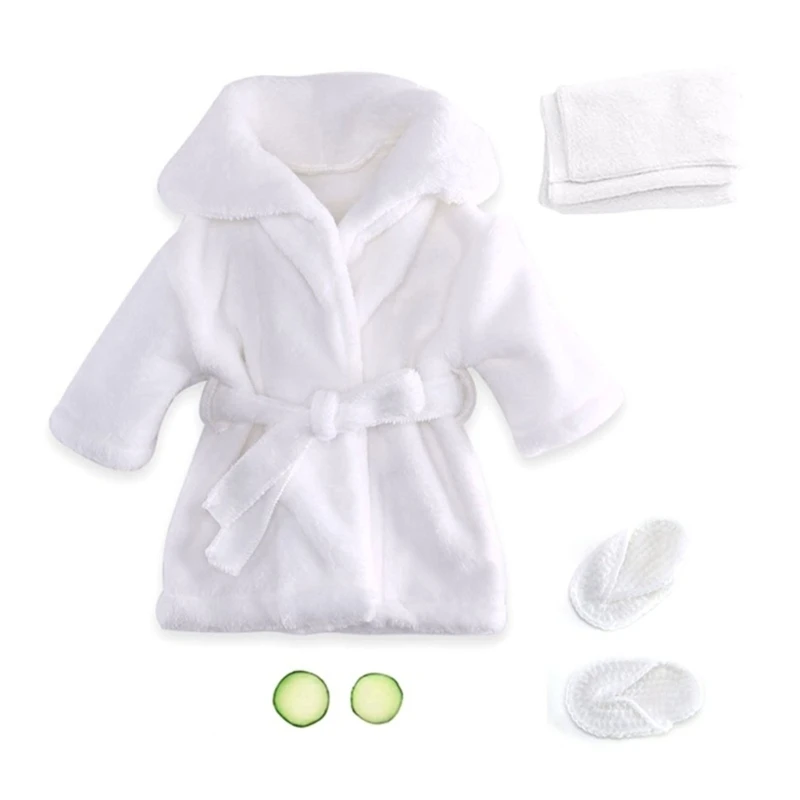 Accessoires photographie bébé ensemble serviette bain bandeau peignoir ceinture costume photo cadeau douche Wh