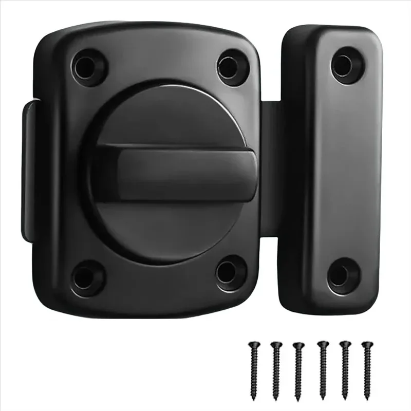 Verrou de porte à boulon coulissant sécuritaire quincaillerie métal noir double face fonctionnel moderne