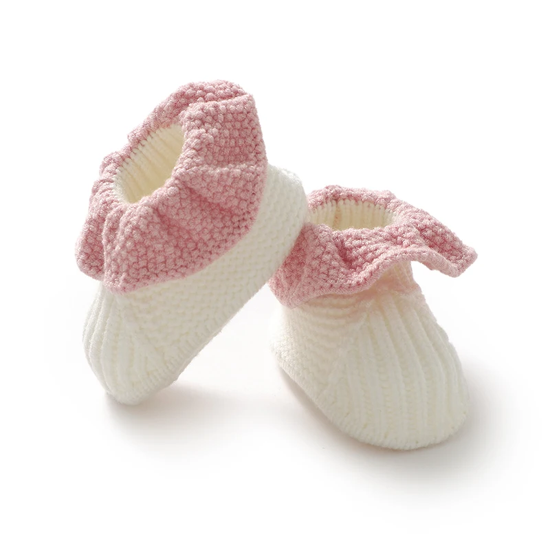 Chaussons bébé nouveauné fille garçon 012 mois style patchwork volants