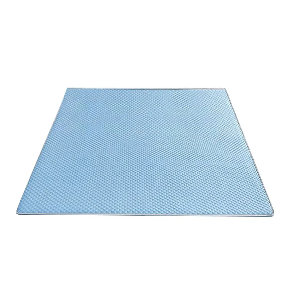 Tapis de yoga PVC adhésif antidérapant bleu clair texture lisse tapis d'exercice intérieur extérieur pratique 