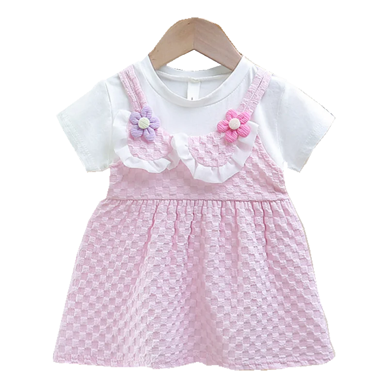 Robe princesse manches courtes nouveauné fille floral mignon été robe occasion spéciale bébé fille collection 
