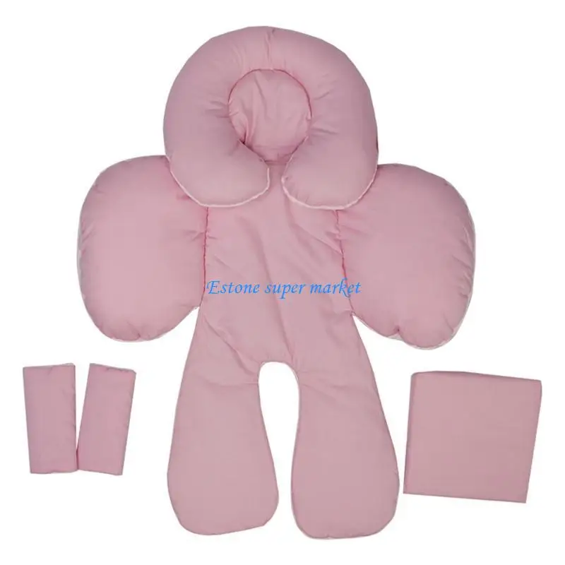 Coussin bébé confortable en coton rose cushion doux pour sieste jeu et voyage design amusant Estone super mark