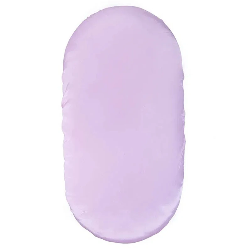 Coussin de lit bébé en satin doux couffin ajusté tissu moelleux couleur violet clair accessoire confortable po